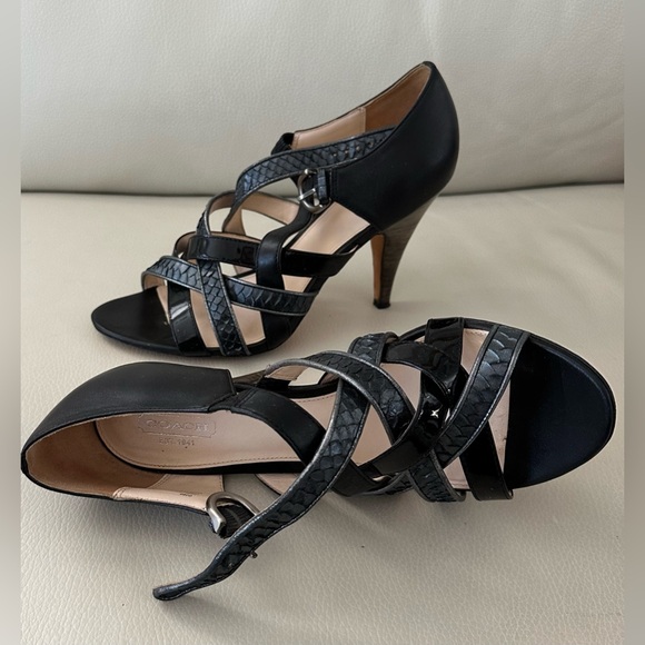 COACH Evie Heeled OpenToe Shoe - Size 8.5 B - Picture 9 of 10